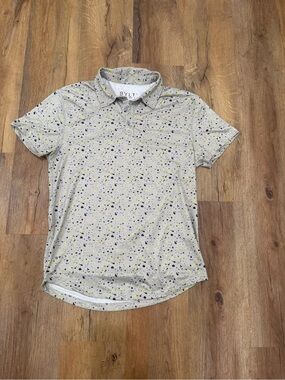 BYLT Basics Gray Polo with Yellow & Black Speckle